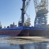 Завершение строительства и передача заказчику двух грузовых понтонов проекта ГРПН.360080.032. на АО «Южного центра судостроения и судоремонта»